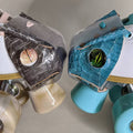 Thick leather -REAL Snake skin toe guards roller skate, dragon eye, evil eye