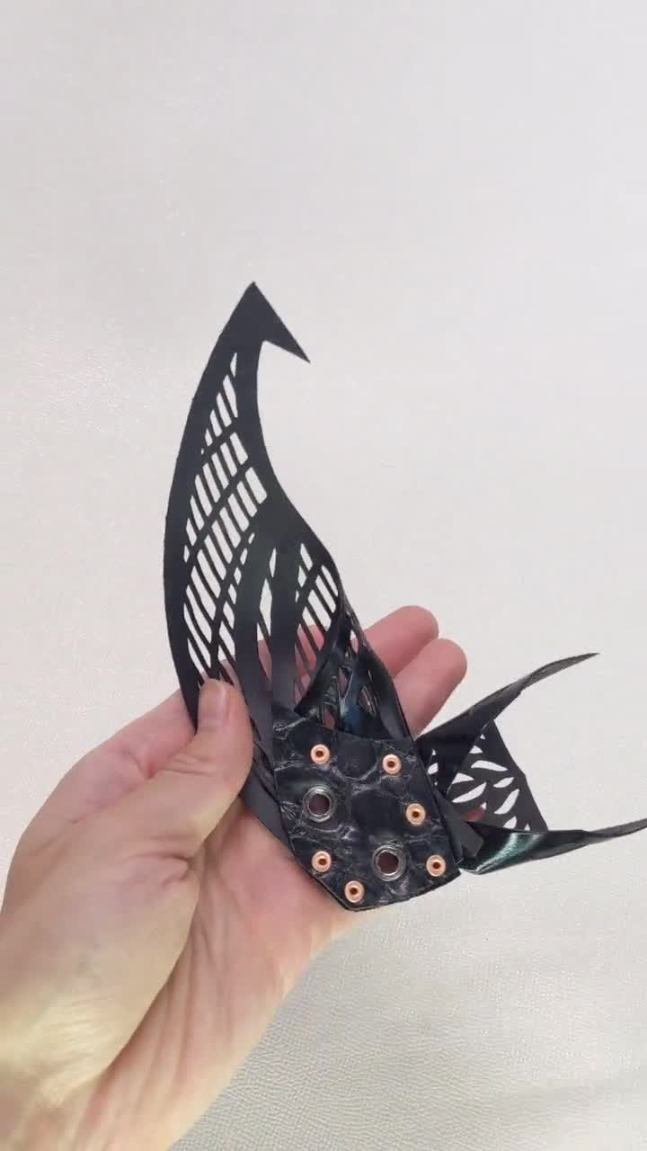 Roller skate Black Wasp bat 3D Wings- Pair. Lace charm, accessory