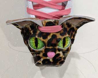 Cat Leopard Bengal Savannah; Thick leather toe guards cover cap- Roller Skating - Evil eye