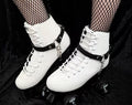 Roller Skate harness strap leash carry Cream rose gold Metallic Sparkle Studded silver spiked -FREE SHIPPING