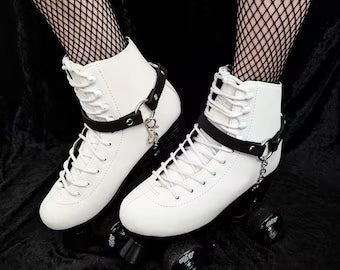 Strap Chain Spikes - Silver blue stone pearl and diamond chain - Harness Charm- Roller skate accessories: sold individually or pair
