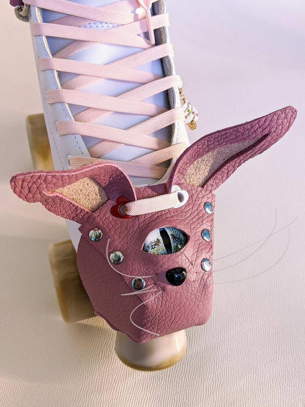 THICK LEATHER Bunny leather toe guard cap - Roller Skating, Evil eye, kawai