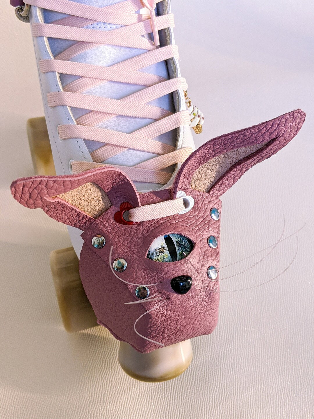 THICK LEATHER Bunny leather toe guard cap - Roller Skating, Evil eye, kawai