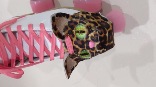 Cat Leopard Bengal Savannah; Thick leather toe guards cover cap- Roller Skating - Evil eye