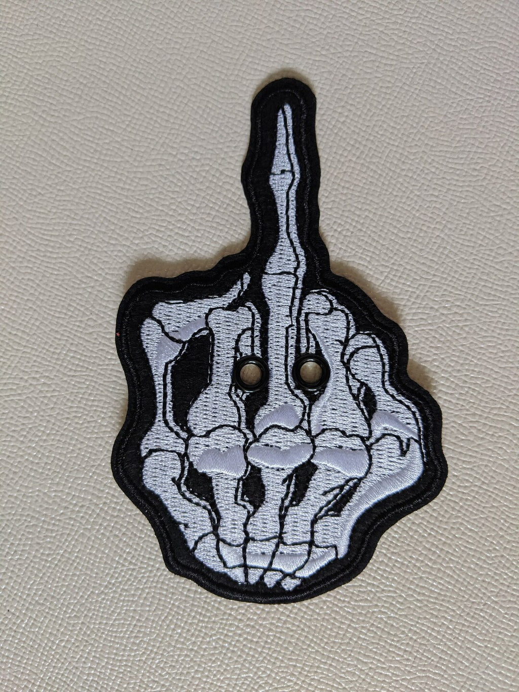 Roller Skate Shoe Patch Laces accessories Middle Finger Skeleton Flip the Bird - reinforced eyelets!