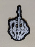 Roller Skate Shoe Patch Laces accessories Middle Finger Skeleton Flip the Bird - reinforced eyelets!