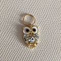 Roller Skate shoe lace accessories diamond Glass Crystal shiny: Gold Owl with diamond rhinestone - shoelace Charm