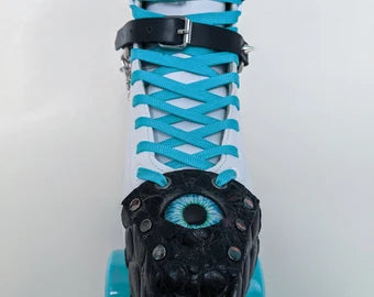 Thick LEATHER Star pentagram harness - Roller skate, Shoe, Boot straps accessory harness chain. Witch Goth Punk