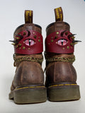 Thick LEATHER Dragon eye harness - Evil eye chain strap, Toe guards Roller skate, Shoe accessory
